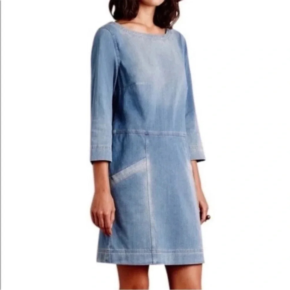 AG Adriano Goldschmeid Denim Knit Cocoon Soft Jean Dress Size Small